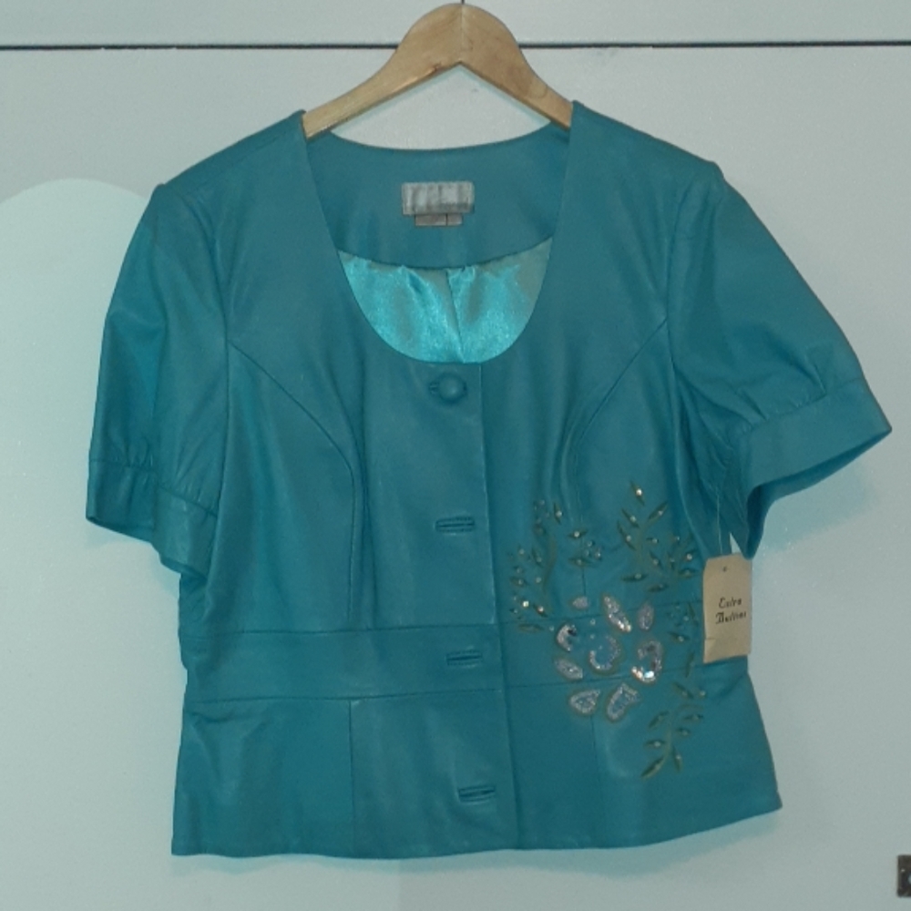 Spiegel Turqoise 100% leather jacket